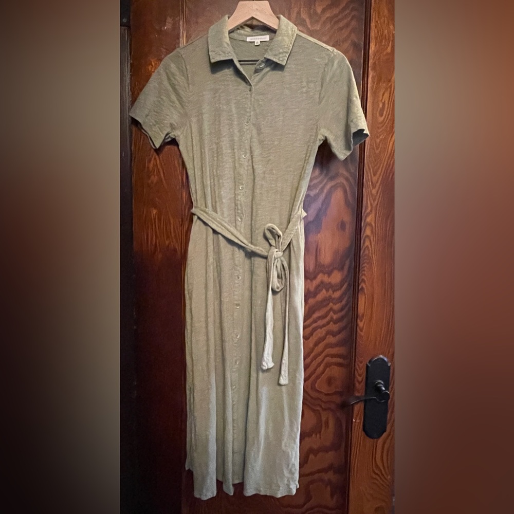 Mod-o-doc Slub Jersey Button-Down Dress
